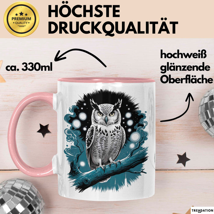 Eule Tierliebhaber Tasse Geschenk Lustige Geschenkidee Spruch Rosa Trendation