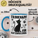 Katzen-Liebhaberin Tasse Geschenk Trinknapf Für Katzenpersonal Geschenkidee Katzenmama Kaffee-Becher Blau Trendation
