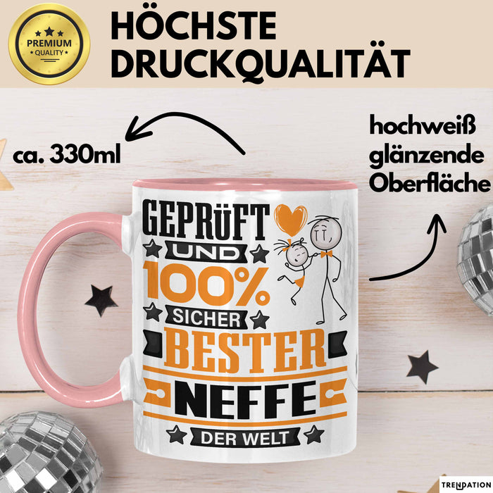 Neffe Geschenk Lustiger Spruch für Neffe Geschenkidee Bester Neffe Der Welt Rosa Trendation