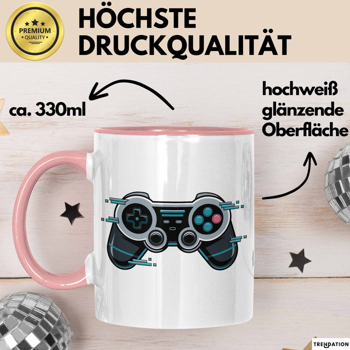 Gamer Tasse Geschenkidee für Videospiel Enthusiasten Rosa Trendation