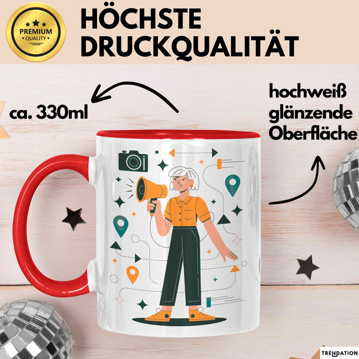Reiseführer Tasse Geschenk Lustige Geschenkidee Spruch Für Reise Leiter Rot Trendation