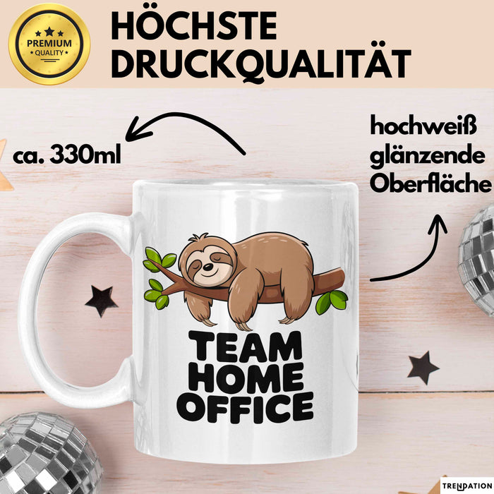 Bürokollege Faultier Tasse Geschenk Lustige Geschenkidee Team Home Office Weiß Trendation