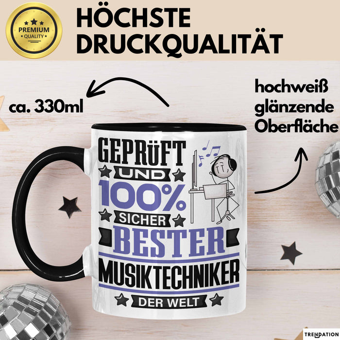 Musiktechniker Geschenk Lustiger Spruch für Musiktechniker Geschenkidee Bester Musiktechniker Der Welt Schwarz Trendation