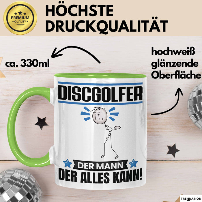 Discgolfer Tasse Geschenk für Discgolfer Der Mann Der Alles Kann Geschenkidee zum Geburtstag Grün Trendation
