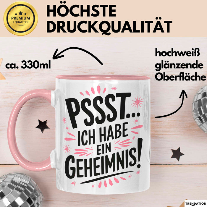 Big Sister Ältere Geschwister Schwestern Tasse Becher Geschenk Lustige Geschenkidee Spruch Ich Habe Ein Geheimnis Rosa Trendation
