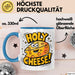 Käseliebhaber Tasse Geschenkidee Holy Cheese für Käse Esser Blau Trendation