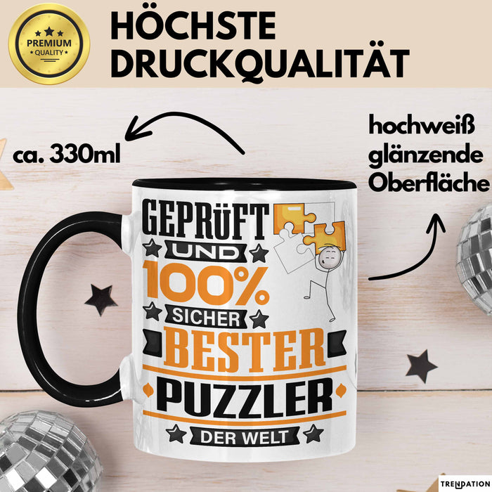 Puzzler Geschenk Lustiger Spruch für Puzzler Geschenkidee Bester Puzzler Der Welt Schwarz Trendation