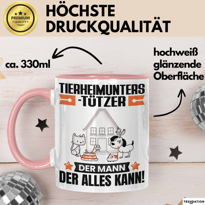 Tierheimunterstützer Tasse Geschenk für Tierheimunterstützer Der Mann Der Alles Kann Geschenkidee zum Geburtstag Rosa Trendation