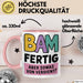 Schüler Abschluss Tasse Geschenk Lustige Geschenkidee Spruch Bam Fertig Rosa Trendation