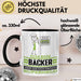 Bäcker Geschenk Tasse Ich Bin Bäcker Aber Sag Doch Einfach Superheld Lustige Geschenkdiee für Bäcker Kaffee-Becher Schwarz Trendation