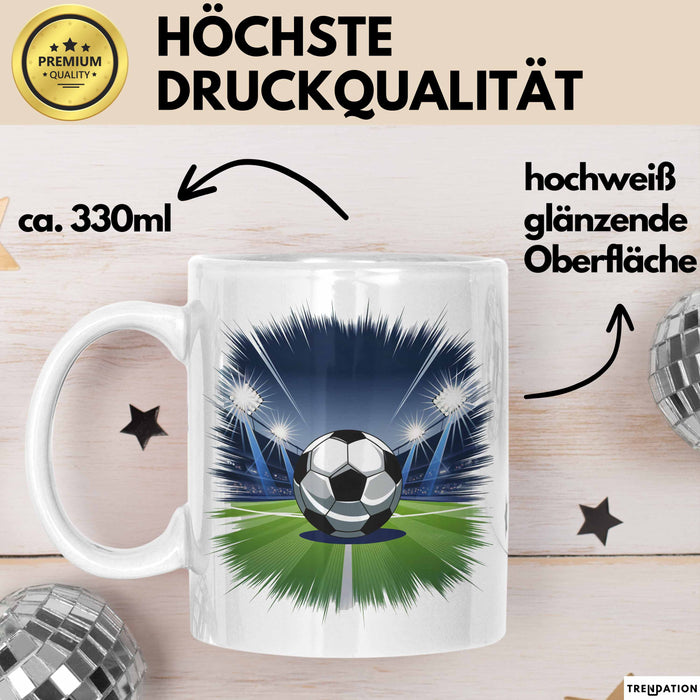 Fußballspieler Tasse Geschenkidee für Fußballliebhaber Weiß Trendation