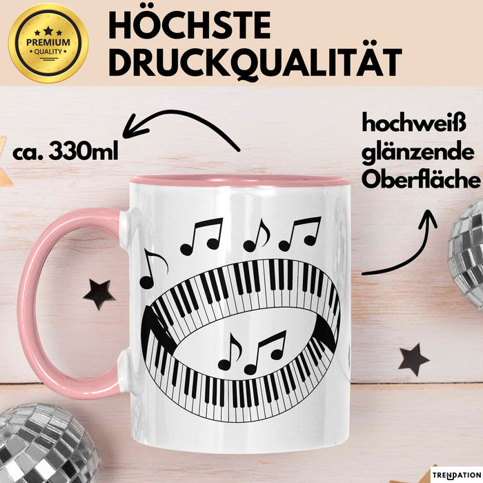 Pianist Tasse Geschenkidee für Fans klassischer Tastenklänge Rosa Trendation