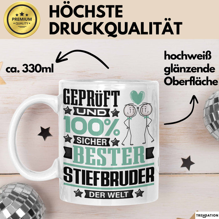 Stiefbruder Geschenk Lustiger Spruch für Stiefbruder Geschenkidee Bester Stiefbruder Der Welt Weiß Trendation