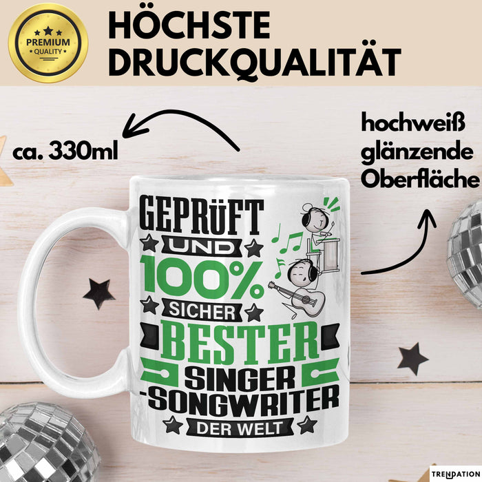 Singer-Songwriter Geschenk Lustiger Spruch für Singer-Songwriter Geschenkidee Bester Singer-Songwriter Der Welt Weiß Trendation