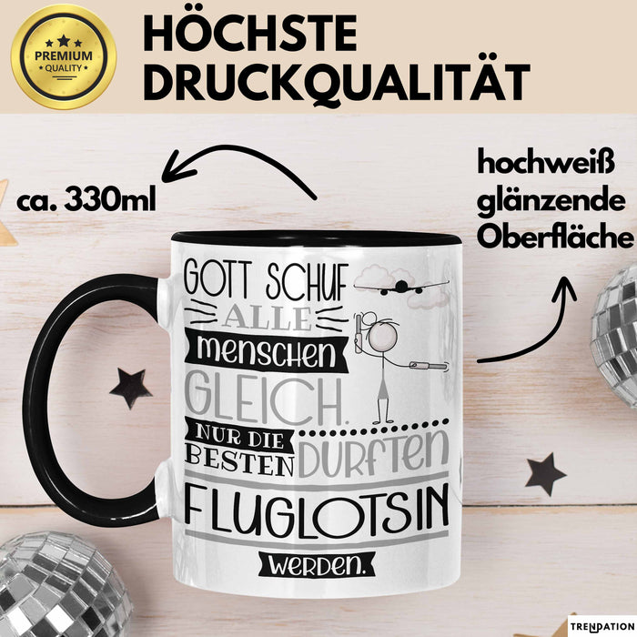 Fluglotsin Geschenk Becher Tasse Gott Schuf Alle Menschen Gleich Nur Die Besten Durfeten Fluglotsin Werden Geschenkidee Lustig Trendation