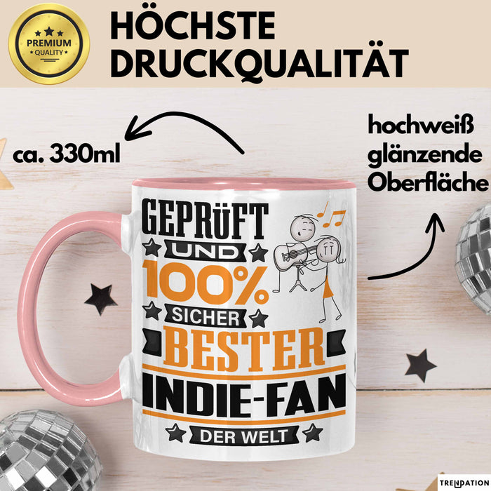 Indie-Fan Geschenk Lustiger Spruch für Indie-Fan Geschenkidee Bester Indie-Fan Der Welt Rosa Trendation