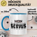 München Servus Tasse Geschenk Heimat Münchener Geschenkidee Kaffee-Becher Bayern Servus Blau Trendation