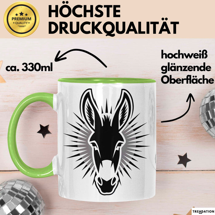 Eselbauer Esel Tier Gesicht Tasse Geschenk Lustige Geschenkidee Spruch Grün Trendation