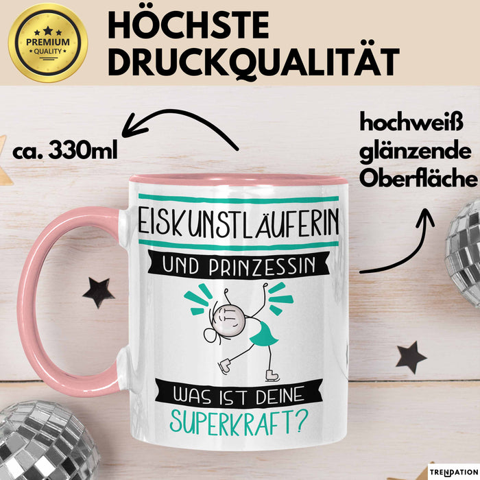 Eiskunstläuferin Und Prinzessin Tasse Geschenk Für Eine Eiskunstläuferin Geburtstag Was Ist Deine Superkraft Rosa Trendation