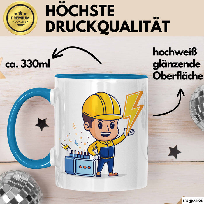 Elektriker Tasse Geschenk Lustige Geschenkidee Spruch Für Elektro Profis Blau Trendation