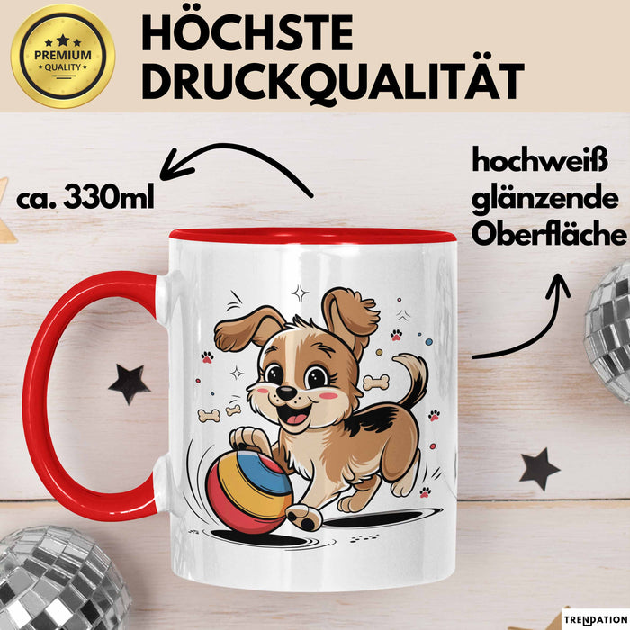 Hunde Liebhaber Tasse Geschenkidee für Hundefreunde Rot Trendation