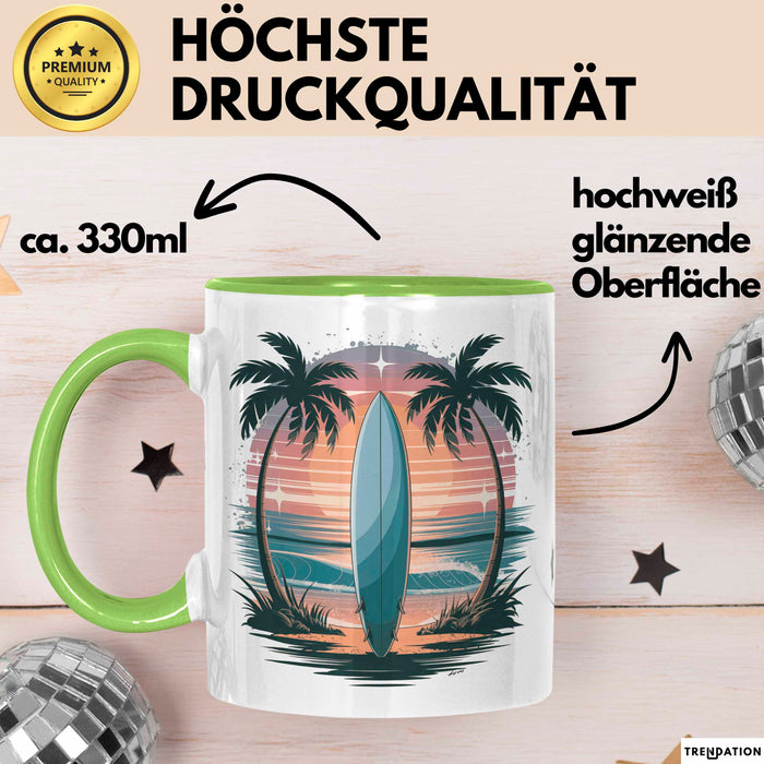 Surfer Tasse Geschenk Lustige Geschenkidee Spruch Für Wellen Jäger Grün Trendation