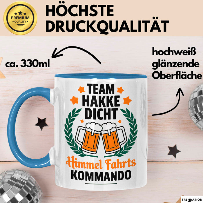 Sarkasmus Sarkastisch Tasse Geschenk Lustige Geschenkidee Spruch Team Hackedicht Himmelfahrtskommando Blau Trendation