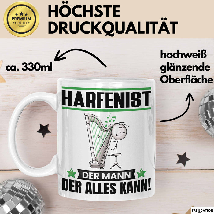 Harfenist Tasse Geschenk für Harfenist Der Mann Der Alles Kann Geschenkidee zum Geburtstag Trendation
