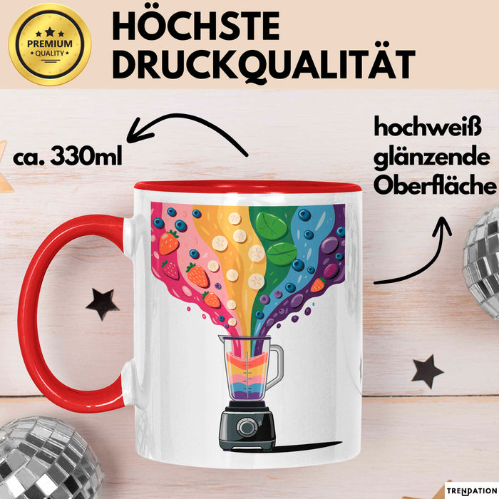 Smoothie Liebhaber Tasse Geschenkidee für Mixer Fan Rot Trendation