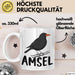 Amsel Vogel Tasse Geschenk Vogelbeobachter Ornithologe Biologe Weiß Trendation