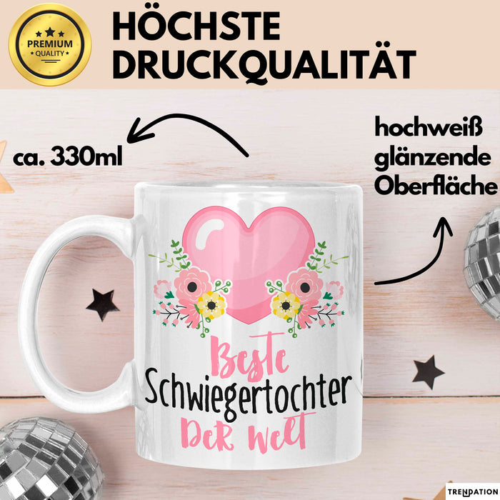 Schwiegertochter Tasse Geschenk Spruch Beste Schwiegertochter Der Welt Becher Weiß Trendation