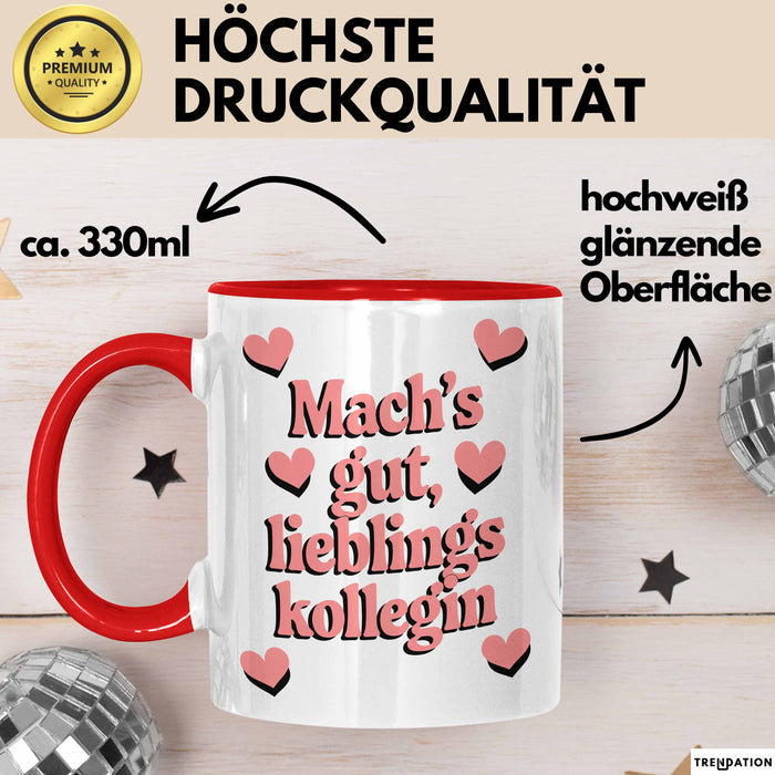 Büroarbeit Kollege Tasse Geschenk Lustige Geschenkidee Spruch Mach'S Gut Lieblings Kollegin Rot Trendation