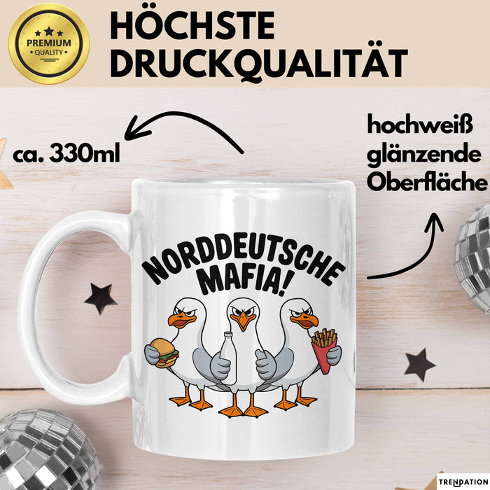 Deutsche Deutschland Tasse Geschenk Lustige Geschenkidee Spruch Norddeutsche Mafia Weiß Trendation