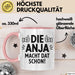 Anja Tasse Geschenk Die Anja Macht Dat Schon Geschenkidee Becher mit Name Rosa Trendation