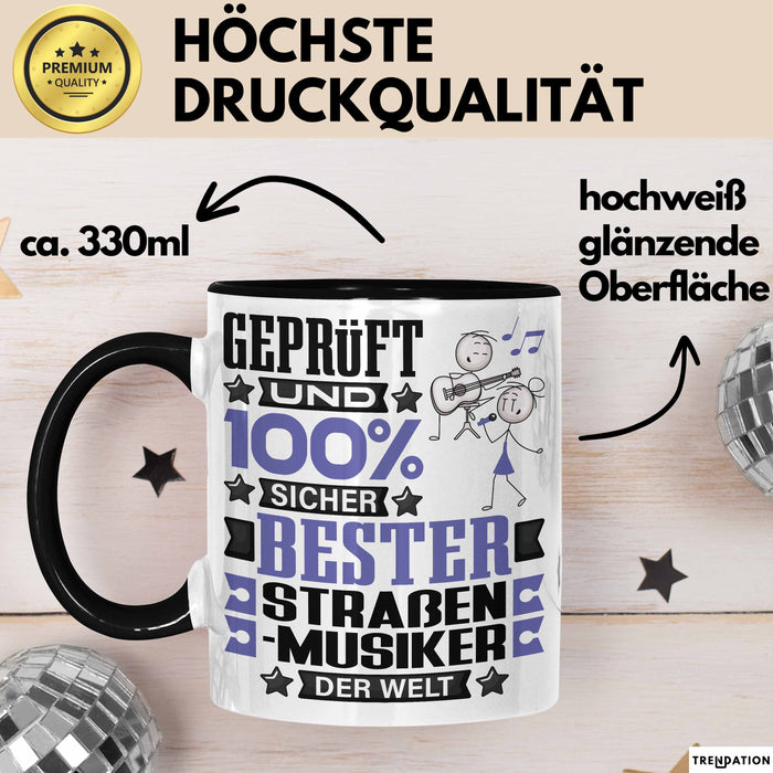 Straßenmusiker Geschenk Lustiger Spruch für Straßenmusiker Geschenkidee Bester Straßenmusiker Der Welt Schwarz Trendation