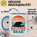 Retro Bruder Bär Tasse Geschenk Lustige Geschenkidee Spruch Blau Trendation