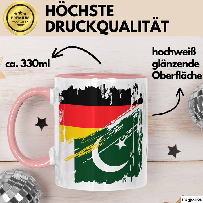 Pakistan Deutschland Flagge Halb Deutscher Halb Pakistaner Fußball Germany 2025 Europa Pakistan Rosa Trendation