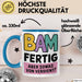 Schüler Abschluss Tasse Geschenk Lustige Geschenkidee Spruch Bam Fertig Blau Trendation