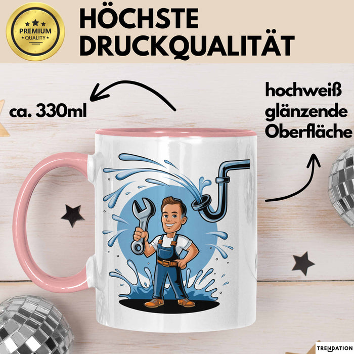 Klempner Tasse Geschenk Lustige Geschenkidee Spruch Für Rohr Reparierer Rosa Trendation