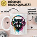 Waschbär Tierliebhaber Musik Kopfhörer Tasse Geschenk Lustige Geschenkidee Spruch Weiß Trendation