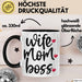 Tasse Wife Mom Boss Geschenkidee für Mütter und Ehefrauen Schwarz Trendation