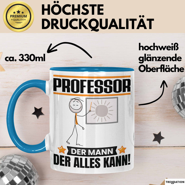 Professor Tasse Geschenk für Professor Der Mann Der Alles Kann Geschenkidee zum Geburtstag Blau Trendation