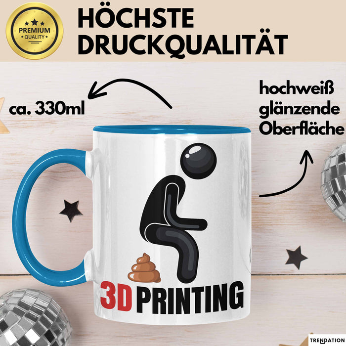 Humor Tasse Geschenk Figur 3DHaufen Witzige Geschenkidee Blau Trendation