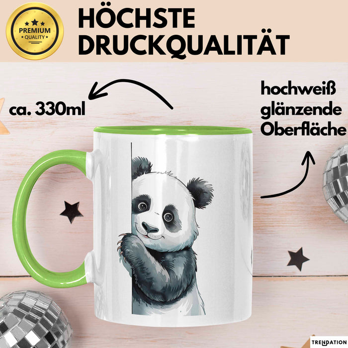 Süßer Panda Tasse Geschenk Lustige Geschenkidee Spruch Grün Trendation