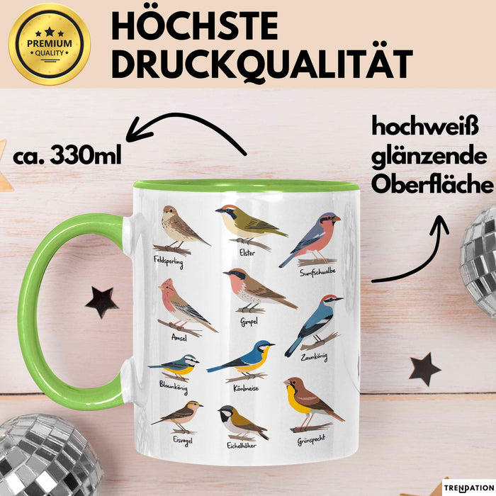 Garten Vögel Tasse Geschenk Lustige Geschenkidee Spruch Grün Trendation