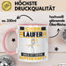 Läufer Tasse Geschenk für Läufer Geburtstag Lustiger Spruch Kaffee-Becher Was Ist Deine Superkraft Rosa Trendation