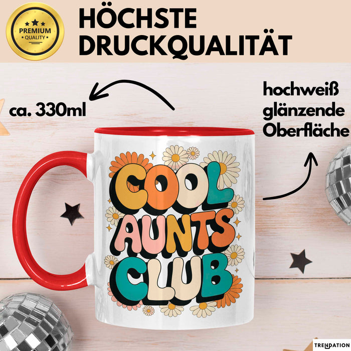 Tante Patentante Tasse Geschenk Lustige Geschenkidee Spruch Club Der Coolen Tanten Rot Trendation