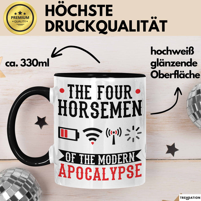 Lustige Tasse Geschenk The Four Horsemen Of The Modern Apocalypse Geschenkidee Gaming Gamer Jungs Schwarz Trendation