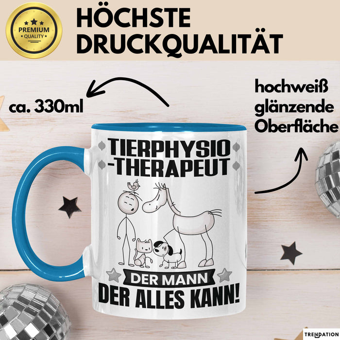 Tierphysiotherapeut Tasse Geschenk für Tierphysiotherapeut Der Mann Der Alles Kann Geschenkidee zum Geburtstag Blau Trendation