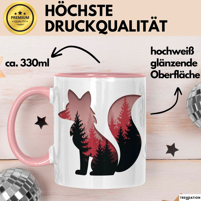 Fuchs Tierliebhaber Tasse Geschenk Lustige Geschenkidee Spruch Rosa Trendation